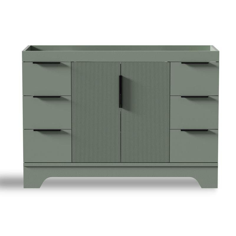 Base de meuble-lavabo simple 48 po seulement, lavabo non inclus, Vert sauge