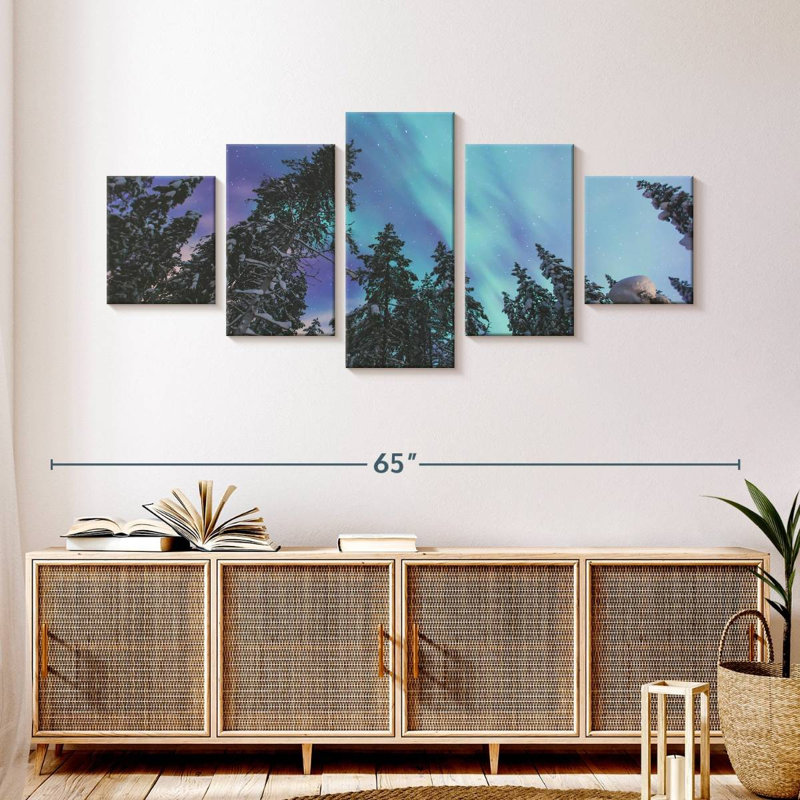 Lapland Pine Forest Aurora, 24" H x 55" W