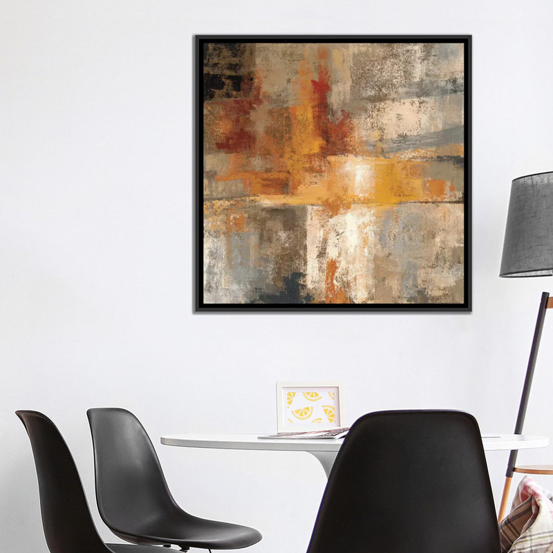 «Silver and Amber Crop», reproduction d'art sur toile tendue, H 37 po x l 37 po x P 1,5 po, Toile avec cadre noir