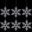 Snowflake Acrylic Christmas Ornaments - 7" - Clear - Set Of 6