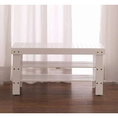 Contemporary Style Premium Solid Wood Shoe Bench