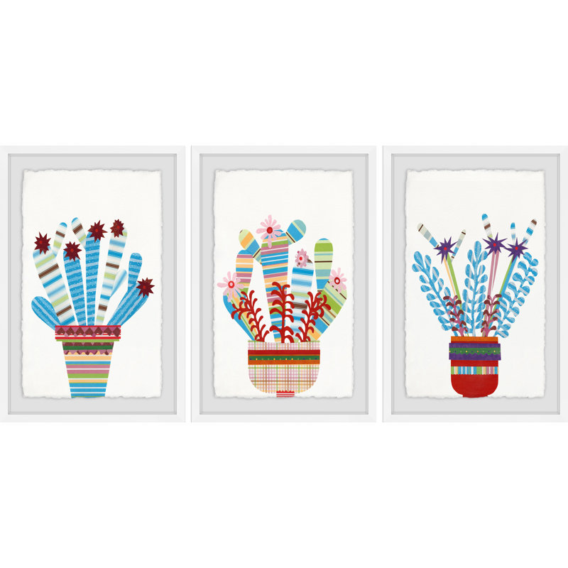 Cheerful Succulent VII - Ensemble de 3 reproductions de cadres photo, H 12 po x l 8 po x L 1,5 po