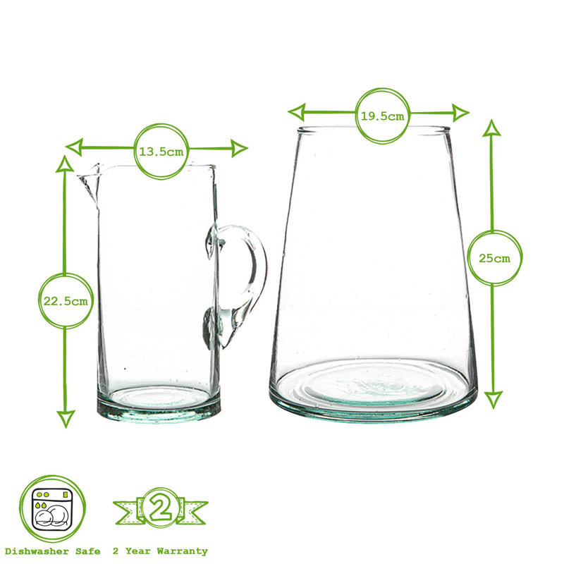 20pc Recycled Glassware Set - By Nicola Spring, Transparent