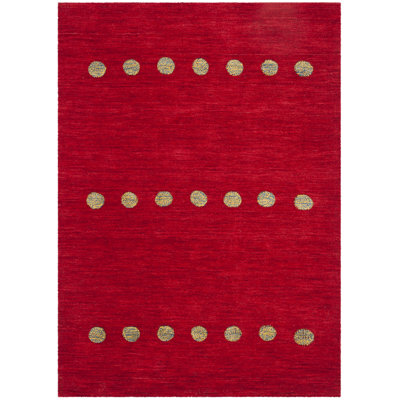 Pixley Handwoven Flatweave Wool Red Area Rug