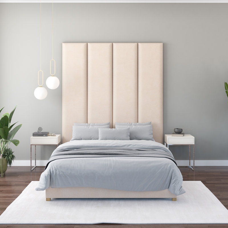 Natalia 45cm x 210cm Upholstered Wall Paneling, Beige