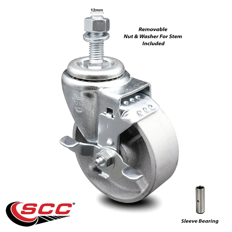 Roulettes TS - roue de 4 po et tige de 10 mm avec frein