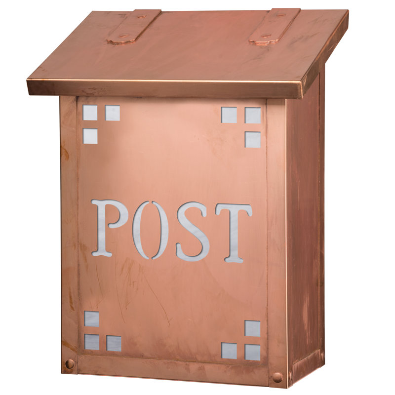 Pasadena Brass Wall Mounted Mailbox, Architectural Bronze, Wispy White