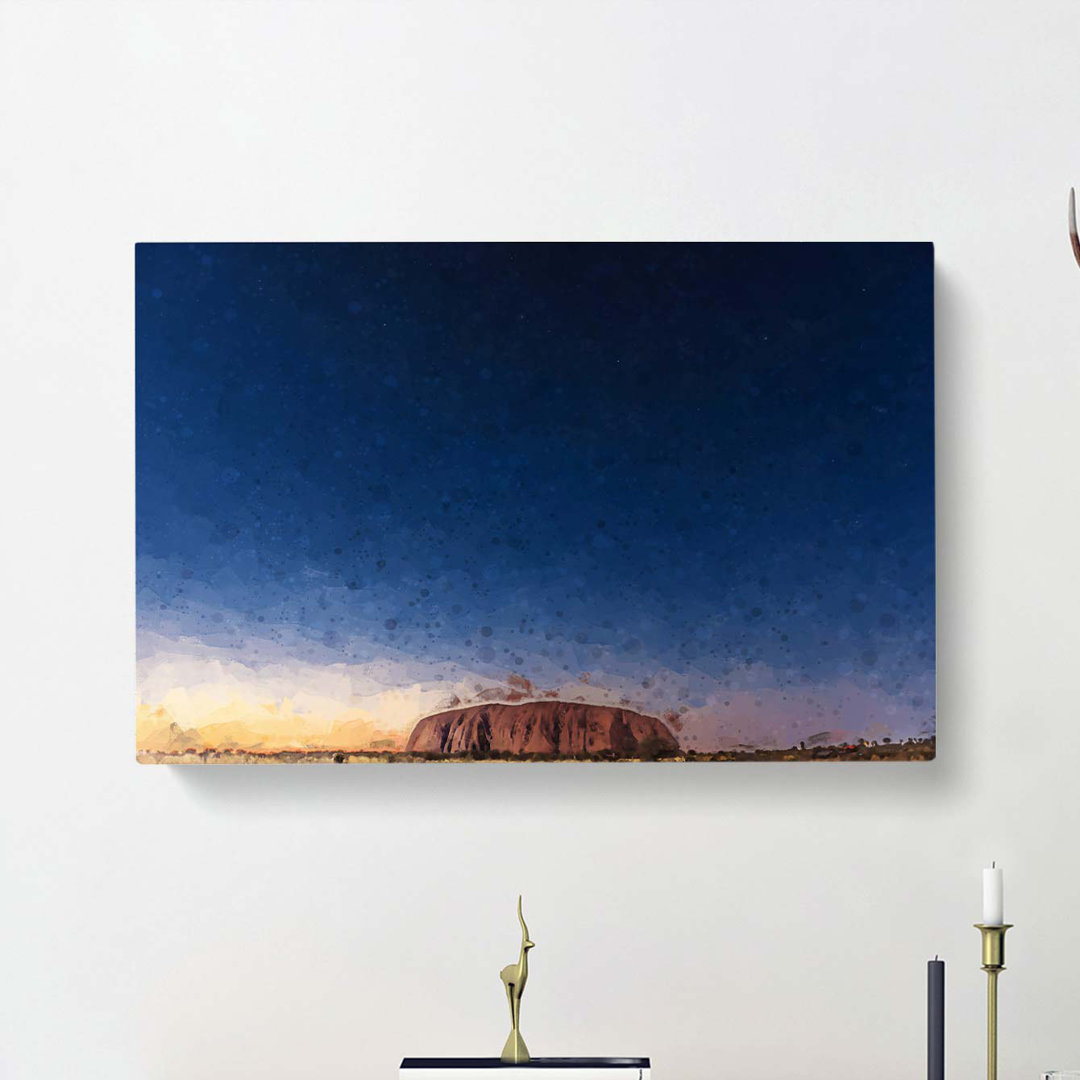 Uluru Ayers Rock in Australia in Abstract - Wrapped Canvas