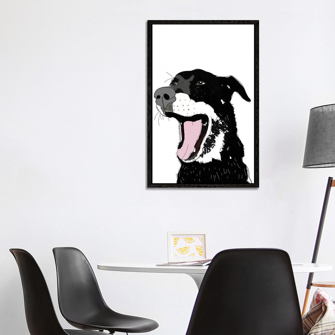 Black Lab Yelling von Sketch And Paws - Gallery-Wrapped Canvas Giclée