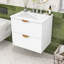 Meuble-lavabo mural 24 po avec poignées dorées et 2 tiroirs-792709402