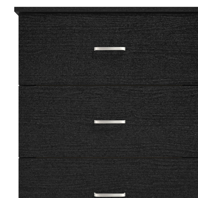 Commode double à 6 tiroirs Allyannah, Chêne noir
