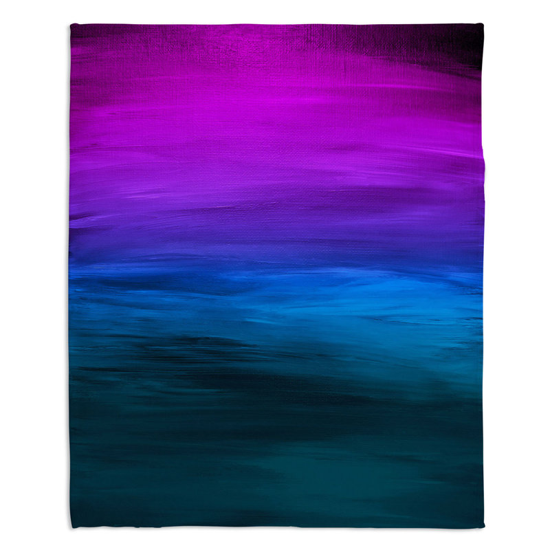 Couverture sherpa 3 doux coucher de soleil côtière, l 51 po x L 60 po