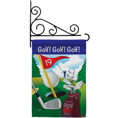 Golf ! Polyester à 2 faces 19 x 13 po Ensemble de drapeaux