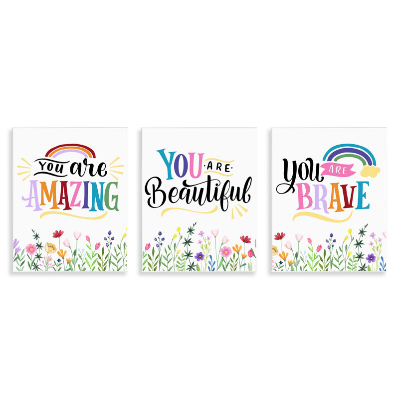 Plaque murale Confidence Sentiments with Florals, design par Kim Allen