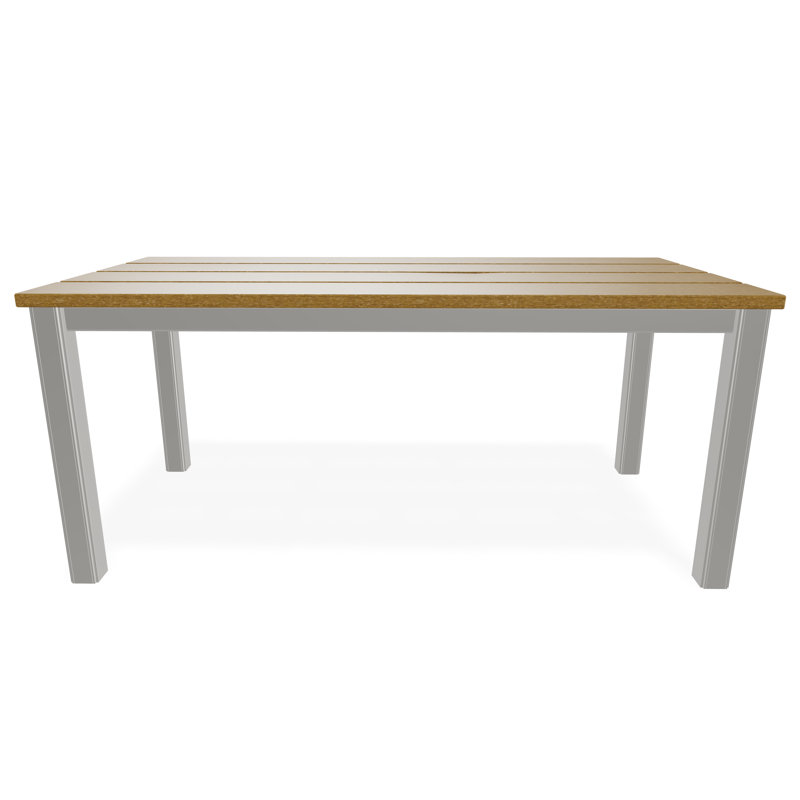 Table basse d'extérieur en polymère rustique 21 po x 42 po, Naturel / neige