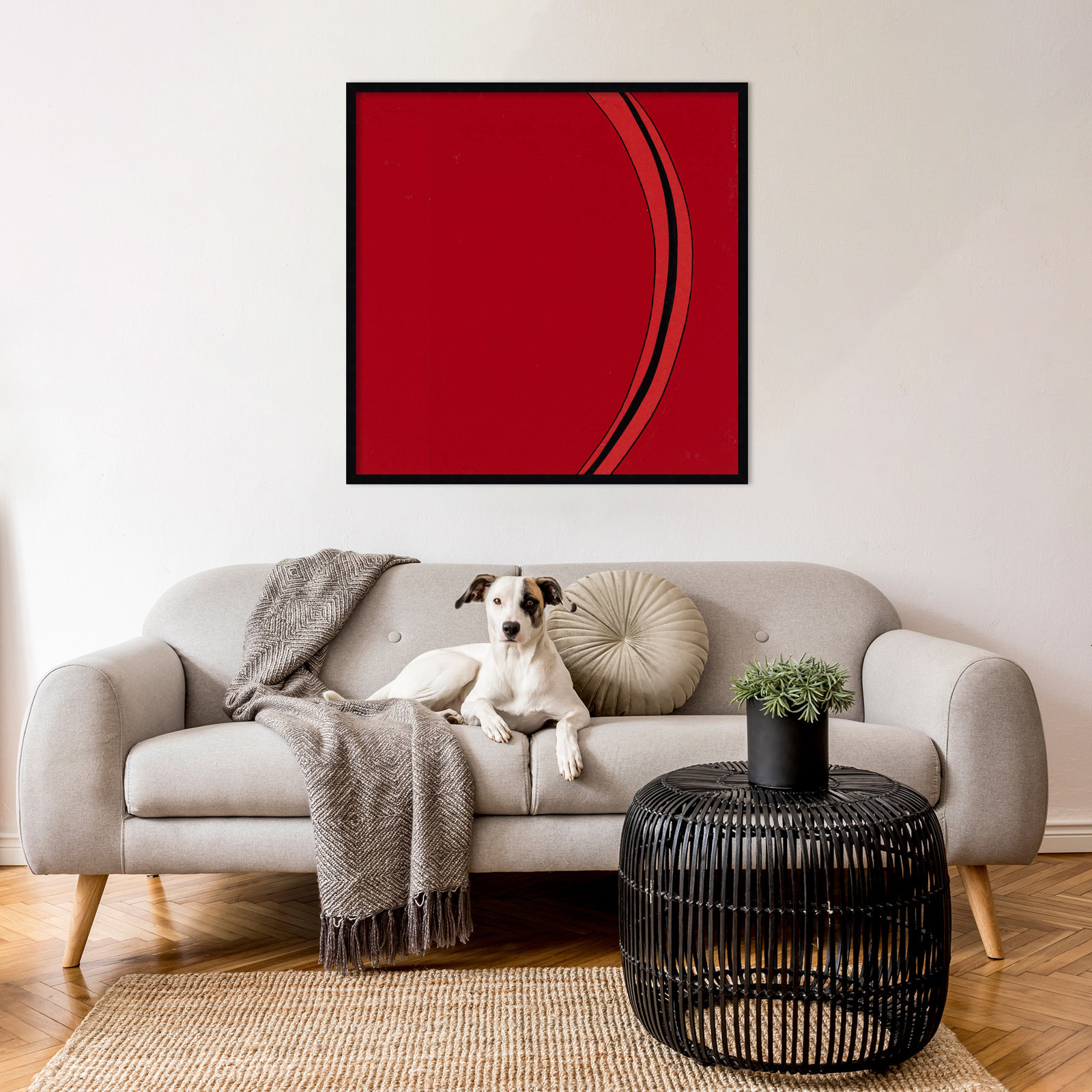 Segment Print by Alex Dunn, Black, 33" H x 33" W
