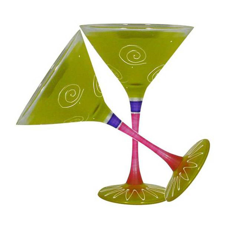 Verre à martini 7 oz péruvien Splendor Turquoise, Jaune
