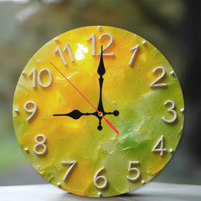 Clock Face Yellow Green Numbers