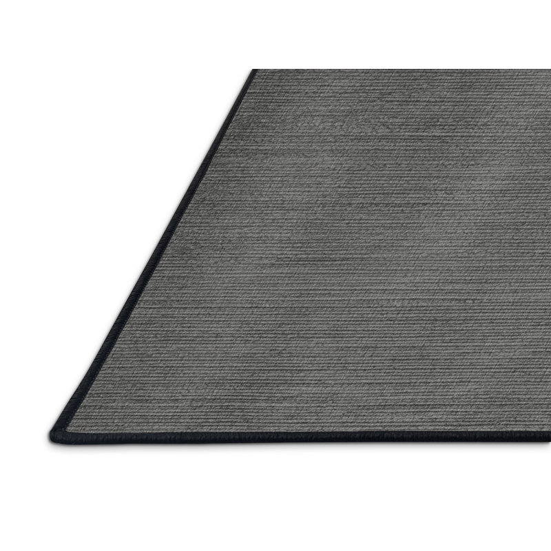Machine Washable Solid Gray Area Rug, Rectangle 8' x 12'