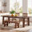 86.61" Extra Long Solid Wood Dining Table, Rectangle Kitchen Table for 6-8