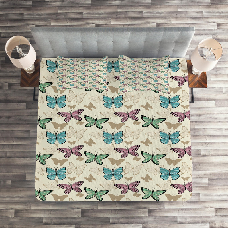 Herbs Polyester Coverlet, Queen Bedspread + 2 Shams