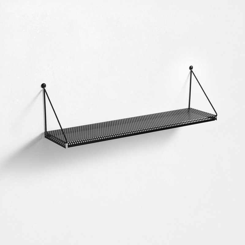 Hyden Metal Bracket Shelf, Black, 2.5cm H x 80cm W x 20cm D