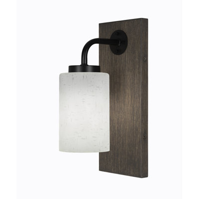 Oxbridge Wall Sconce Shown In Metal Finish With 4" White Muslin Glass