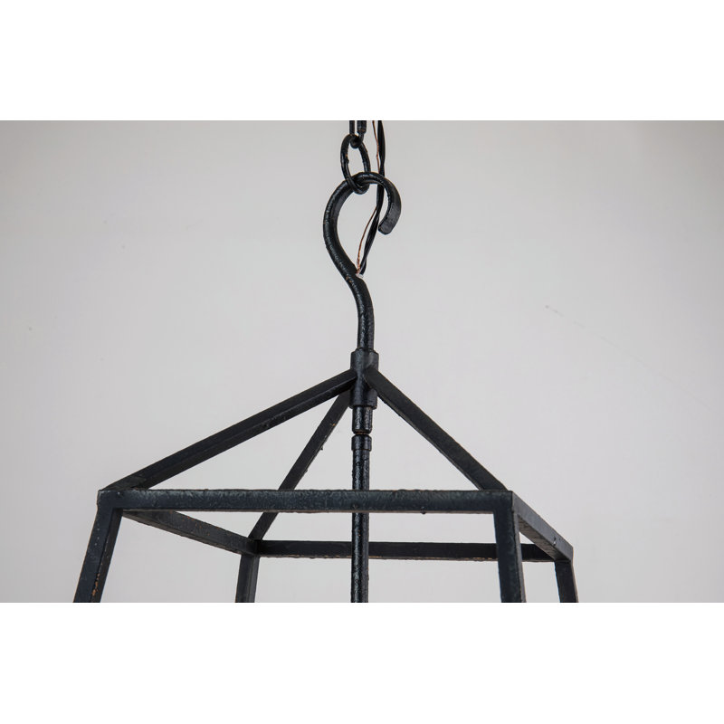 Luminaire suspendu géométrique 4 lumières Emperador, Noir patiné