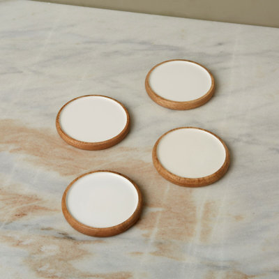 Sous-verres ronds Madras Curva, ensemble de 4