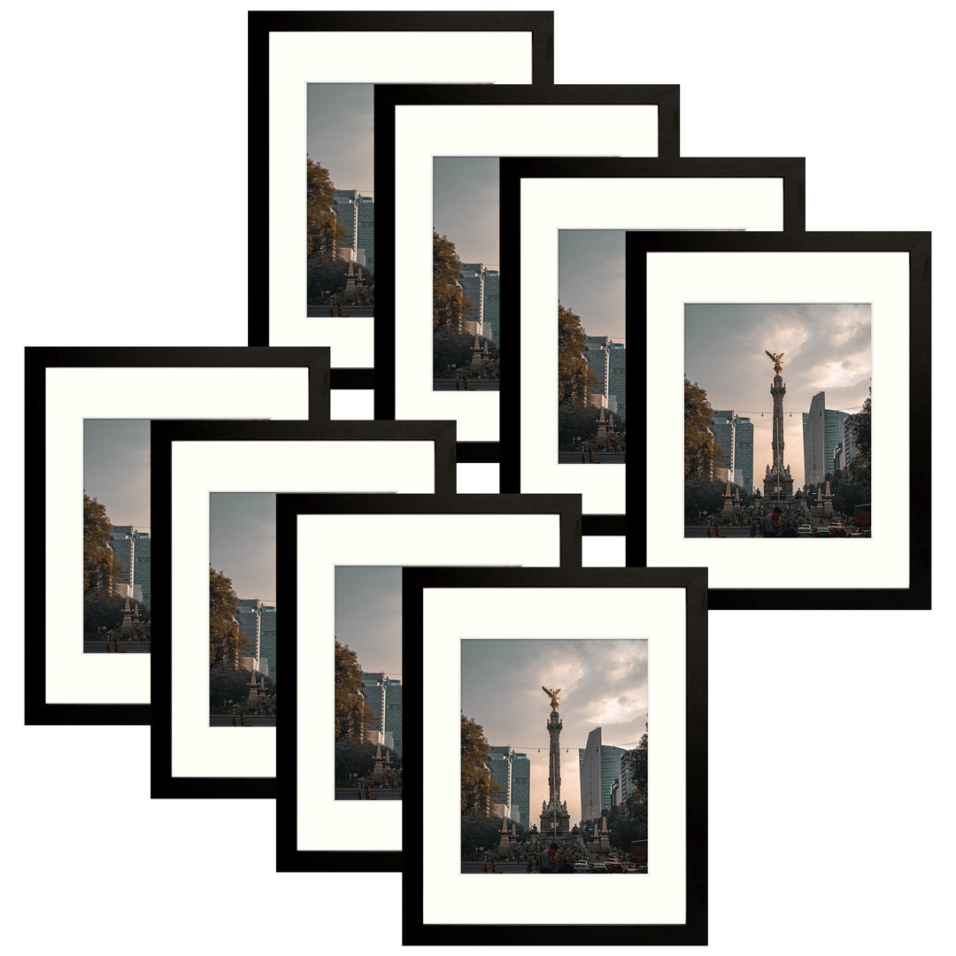 Bezarez 11x14 Black Gallery Wall Hanging Picture Frames with Real Glass (Set of 8) Wade Logan®