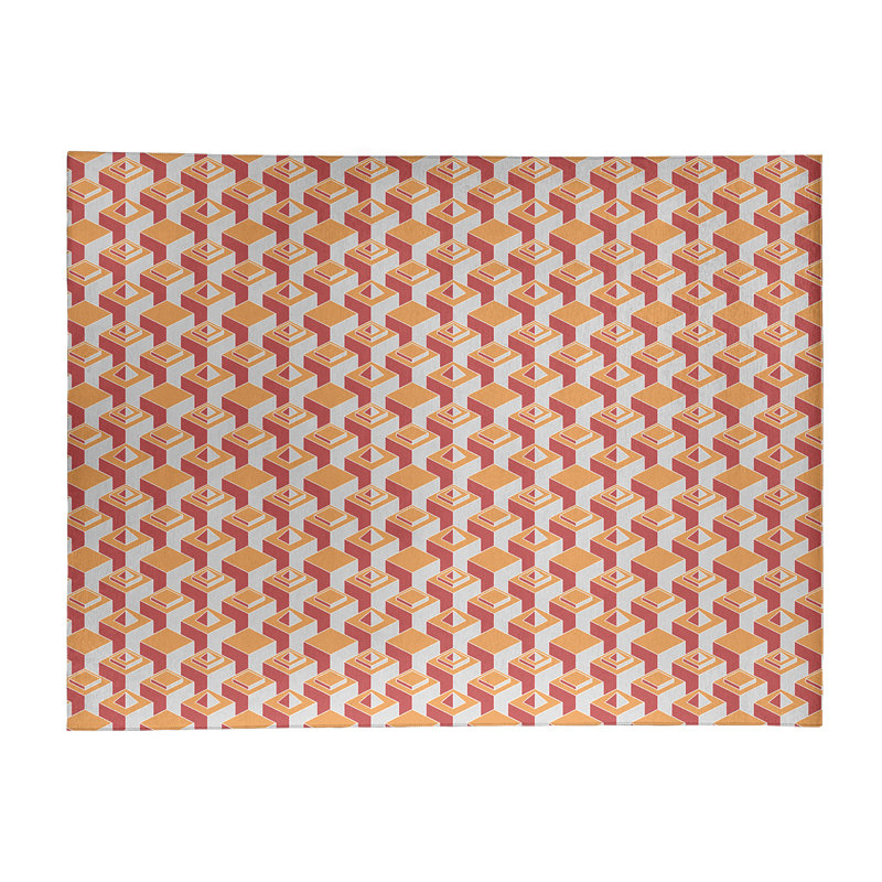 Tapis de zone orange/rouge light skyscrapers, Rectangle 5 pi x 7 pi