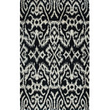Hand Tufted Wool Geometric Area Rug in Black