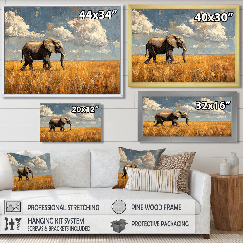 Gullickson - Animals Wall Art, H 30 po x l 40 po, Brun, Impression encadrée flottante sans passe-partout