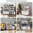 2 Tier Large Printer Stand With Cabinet Power Outlet, Printer Table With Storage Shelf, Rolling Printer Cart With Wheels For Home Office