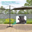 Parasol en porte-à-faux 10 pi avec tissu teint dans la masse, abat-jour luxueux avec rotation à 360 °-657931360