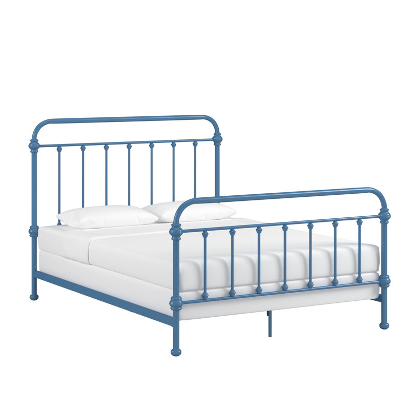 Eberhart Metal Open-Frame Bed, Queen, Blue