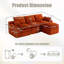 Canapé modulaire rembourré en L sans os avec repose-pieds et coussins-133675000