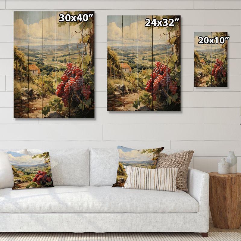 Cassidie Vineyard Twilight Bliss sur impression sur bois, H 32 po x l 24 po x P 0,78 po