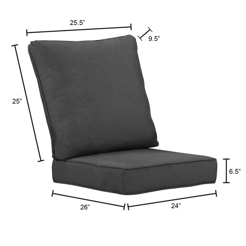 Coussin de siège / dossier d'extérieur 1 pièce Latitude Run®, Noir