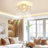 20" Flush Mount Caged Ceiling Fan with Light Kit and Remote Control - Farmhouse Style.-995296068-995296069