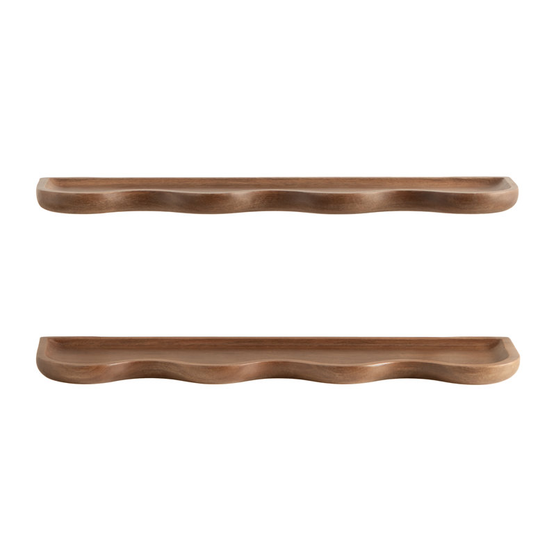 Tablettes flottantes en bois de manguier Alezar, Marron foncé