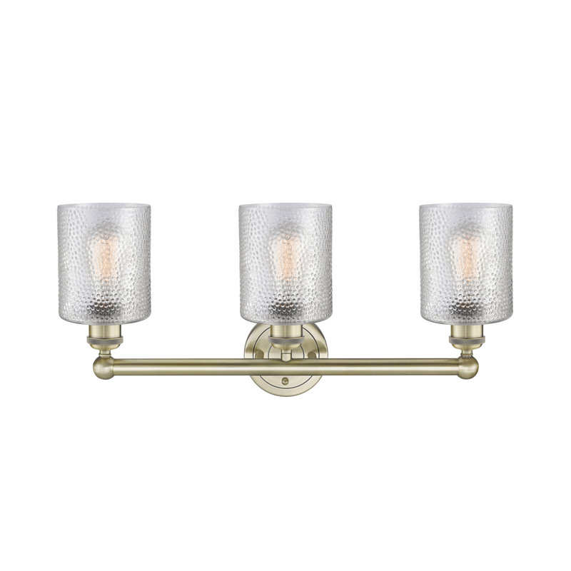 Karon 3 - Light Dimmable Vanity Light, Clear, Antique Brass