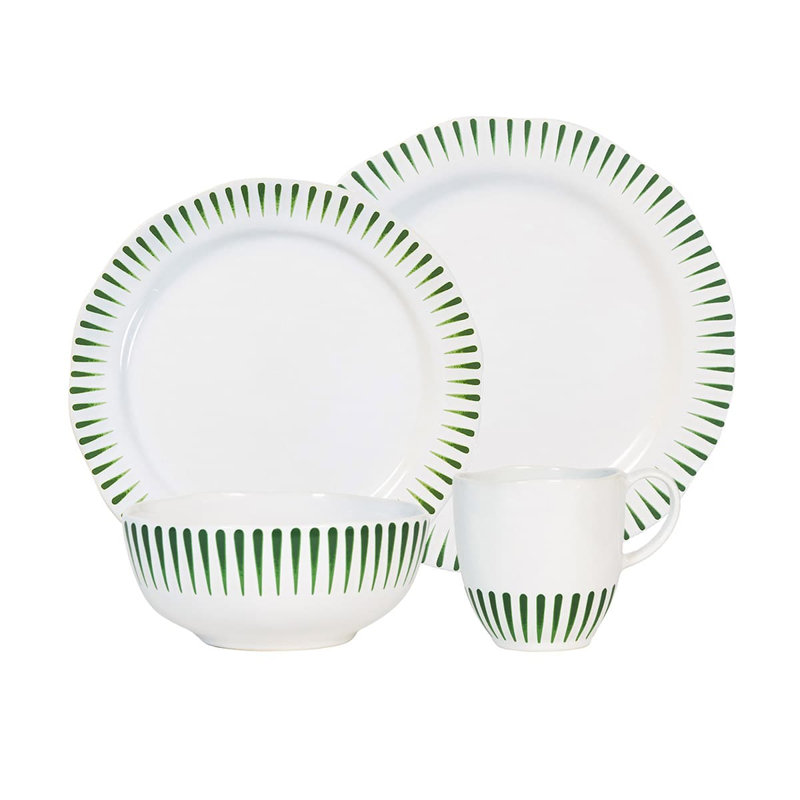 Sitio Stripe 4 Piece Place Setting with Mug