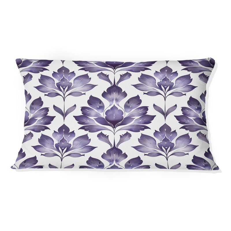 Coussin lombaire mauve damassé Elegance