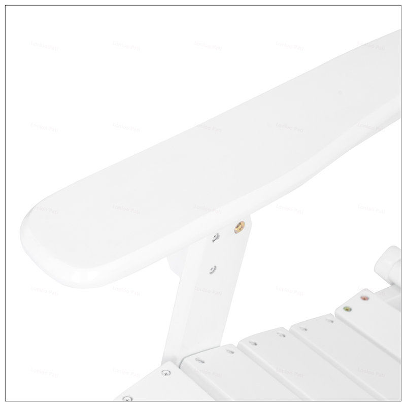 Folding Adirondack Chair With Slatted Back And Wide Armrests, Perfect For Outdoor Patio And Garden Relaxation, White
