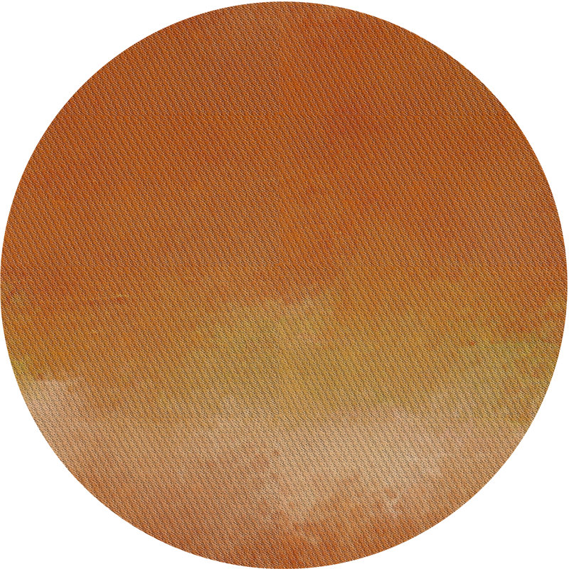 Tapis brun/beige à motifs, Rond 7 pi