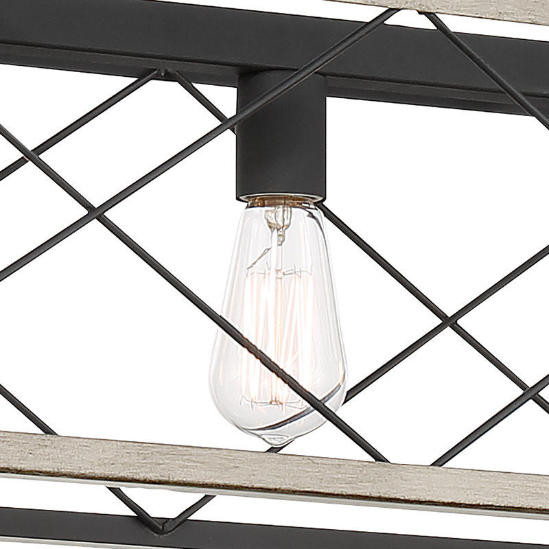 Lustre linéaire pour îlot de cuisine à intensité variable Evys, Bois flotté, 5, H 109 po x l 36 po x P 7,78 po