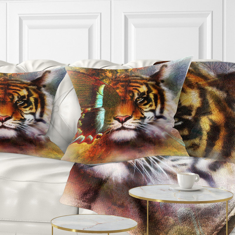 Coussin Animal avec ailes de papillon, 16 po x 1 po, Carré