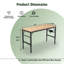 Établi à hauteur réglable, poste de travail robuste en bois d'hévéa de 60 po avec prises de courant, table de travail en bois franc d'une capacité de charge de 2000 lb pour atelier, garage, bureau, maison, commercial
