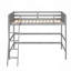 Lit mezzanine simple en bois massif avec échelle-465505934